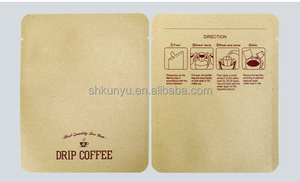 Bolsas de papel de aluminio plano de 3 lados a prueba de humedad con acabado mate Material de papel Kraft para embalaje de café por goteo en la industria alimentaria - Product Image 4