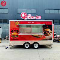 Chariot de nourriture mobile avec installation de crème glacée Stockage frigorifique et cuisine complète pour les vendeurs d'aliments de rue à vendre