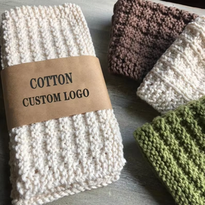 Y-Z fibres naturelles <span class=keywords><strong>crochet</strong></span> à la <span class=keywords><strong>main</strong></span> végétalien torchon gant de toilette ensemble écologique recyclé coton tricoté torchon serviettes - Product Image 4