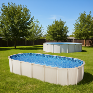 แผ่นรองสระว่ายน้ำรูปวงรี ขนาด 12x24 ฟุต ความสูงผนัง 54 นิ้ว ผลิตจากไวนิล ทนทาน สำหรับสระว่ายน้ำแบบตั้งพื้น - Product Image 2