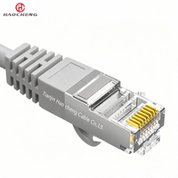Câble Ethernet plat Cat8 2000 MHz, câble Ethernet SFTP Cat8, gaine en PVC noir et blanc LSZH, conducteur en cuivre pur à 99,97 %