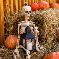 Grande Simulation de Crâne de Squelette pour Halloween, Accessoires de Décoration Effrayants pour Maison Hantée