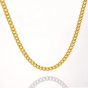 Girocolli personalizzati Hip Hop collana in acciaio inossidabile Punk di base per uomo donna tono oro 18 carati metallo solido 8mm 5mm catena a maglia cubana cordolo