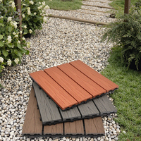Nouveau Moderne 300x300mm DIY Extérieur Étanche WPC Brossé Bois Pont Carreaux Emboîtement En Plastique Composite pour Backyard Flooring