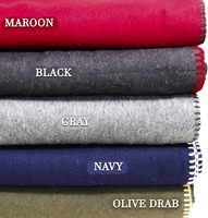 Couverture ignifuge de premiers soins tricotée en laine motif solide vert olive pour avions