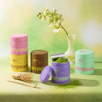 Boîtes rondes en fer blanc anti-humidité pour matcha 50g 80g 100g, récipients à thé en fer blanc de qualité alimentaire avec couvercle hermétique pour marques en marque blanche