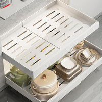 Ménage métal blanc réglable tirer armoires de cuisine mesa toboggan étagère à épices vaisselle tiroirs de rangement panier d'organisation