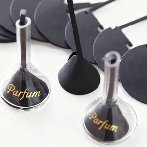 Benutzer definierte Glas Trichter Schwarz Weiß Blotter Parfüm Streifen Duftöl Aroma therapie Probe Tester Schwarzes Papier Mit Gold Logo - Product Image 2