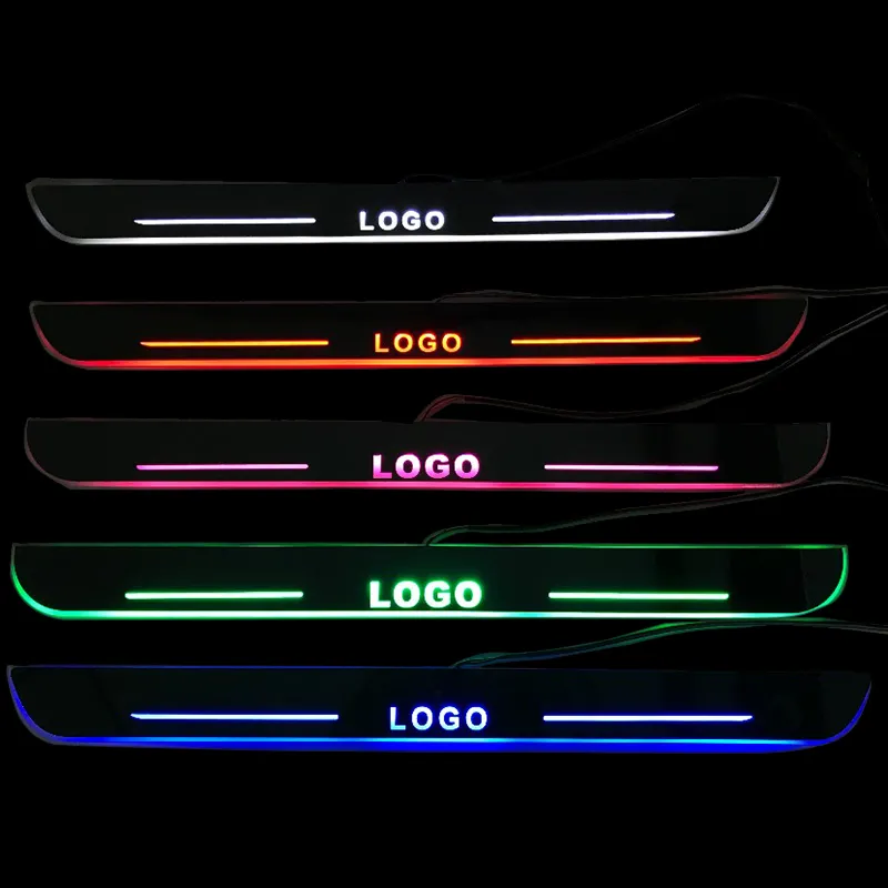 Logotipo personalizado USB acrílico LED coche pedal coche esmerilado placa LED umbral pedal luz adecuada para BMW/Mercedes Benz/Toyota