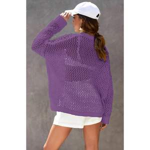 2025 suéteres de ganchillo de manga larga para mujer, Tops de playa para nadar, para otoño, traje de baño - Product Image 6