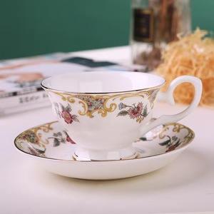 Bone <strong>China</strong> <strong>Cup</strong> with Saucer Coffee Tea Sets 200ml Gold Handle Nordic Style Eco-Friendly Dishwasher Safe Afternoon Tea &amp; Cafe Use - Product Image 3