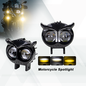 Phares <span class=keywords><strong>de</strong></span> moto LED à <span class=keywords><strong>bas</strong></span> <span class=keywords><strong>prix</strong></span>, design hibou, double couleur, 12-80V, mini spot LED, phares <span class=keywords><strong>de</strong></span> conduite pour moto - Product Image 1