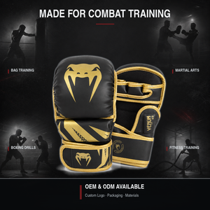 Gants de MMA personnalisés avec logo, paume ouverte, en <span class=keywords><strong>cuir</strong></span> PU, pour entraînement de kickboxing, grappling, respirants, pour hommes et femmes, OEM - Product Image 5