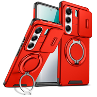 Coque de protection robuste avec cache-objectif coulissant et béquille rotative à anneau magnétique pour NFINIX TECNO CAMON40 PRO – Étui rigide