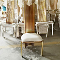 Chaises de banquet haut de gamme en acier inoxydable doré, forme spéciale, pour mariage, vente en gros