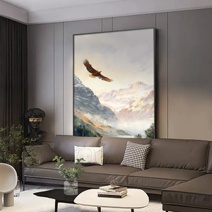 Peinture encadrée haut de gamme « Le Grand <span class=keywords><strong>Roc</strong></span> étendant ses ailes », paysage animalier, peinture en porcelaine cristalline pour la décoration intérieure - Product Image 4