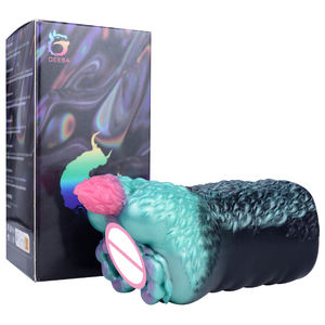 GEEBA 블랙 맘바 컬러 남성 자위대 판타지 페니스 스트로커 컵 현실적인 질 포켓 음모 - Product Image 2