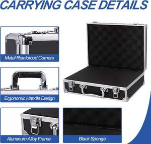 Maletín de aluminio duro Estuche de almacenamiento de bloqueo portátil con espuma para piezas de herramientas artesanales Cámaras Efectivo Viaje y accesorios - Product Image 3