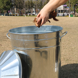 ถังขยะสวนกลางแจ้งขนาดใหญ่พิเศษ 90 ลิตร ผลิตจากเหล็กชุบสังกะสี คุณภาพสูง ดีไซน์ทนทาน สำหรับเก็บขยะในสวน - Product Image 3