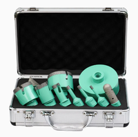 Kit de forets diamantés brasés sous vide avec filetage M14, pour perçage à sec et humide, pour carrelage, porcelaine, pierre, marbre, avec boîte en aluminium