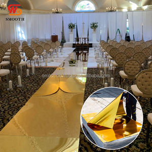 Alfombra de pasillo con efecto espejo dorado liso, decoración de suelo elegante de alta calidad para bodas - Product Image 2