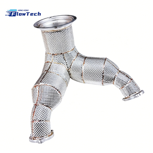 ท่อลงเทอร์โบ High Flow Racing สำหรับ Audi S4 S5 B9.5 3.0T EA839 ผลิตจากสแตนเลส 304 พร้อมแผ่นกันความร้อน สำหรับอัพเกรดระบบไอเสีย - Product Image 4