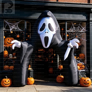Arche gonflable géante LED Ghostface Scream, Arche Grim Reaper, Porte d'<span class=keywords><strong>horreur</strong></span> pour maison hantée/jardin/terrain/balade d'automne - Product Image 5