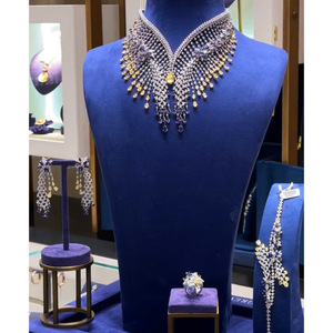 T398a công chúa sang trọng 4pcs Dubai đồ trang sức cô dâu đặt cho phụ nữ Wedding party Zircon 18K Brazil Vàng Nigeria lagos Jewelry Set - Product Image 2