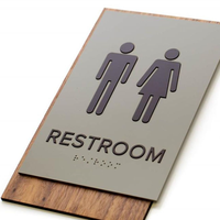 Panneau de signalisation tactile ADA en braille pour bâtiment commercial, lettres en relief personnalisées, pour sortie de bureau et porte de toilettes accessible