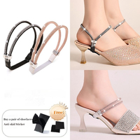 Sangles anti-chute pour talons hauts, bande de chaussures à talons hauts, anti-déchirure, pour femmes, fixation élastique réglable, lacet de chaussure, décoration de chaussures en diamant