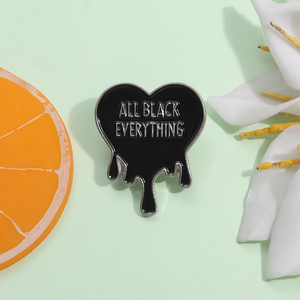 All Black Everything Broche Punk Art Badge Ropa de moda Accesorios Regalos - Product Image 2
