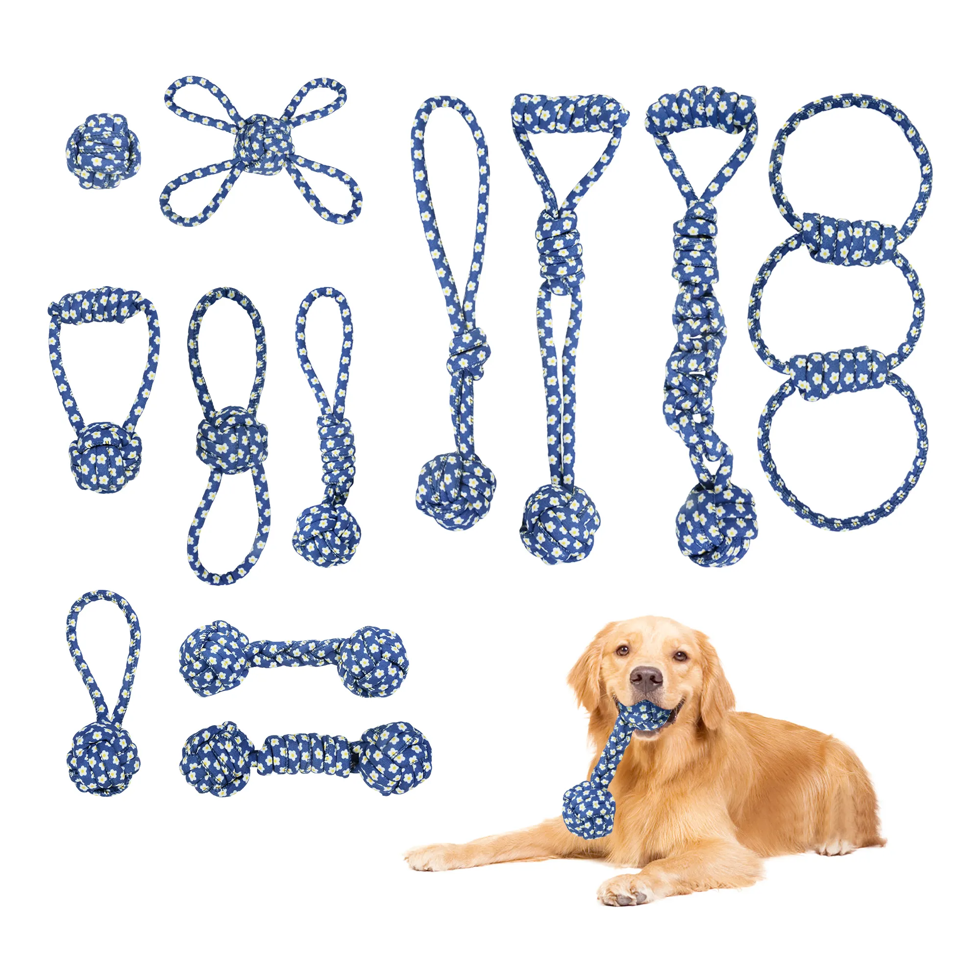 C4P customize pattern print cotton rope bite resistant toy rope dog toy