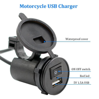 1.5A 12V chargeur USB étanche pour vélo moto chargeur de voiture rapide interrupteur à bascule adaptateur secteur Mobile pour téléphones mobiles