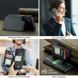 CaseMe-Housse RFID pour <span class=keywords><strong>Samsung</strong></span> <span class=keywords><strong>Galaxy</strong></span> S24, A15, A25, A35, A55, étui pour cartes de crédit, étui à rabat en cuir PU - Product Image 4