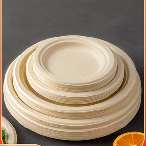 Assiettes jetables pour fêtes, couverts en papier, assiettes en bagasse, vaisselle compostable personnalisée, assiettes jetables pour mariages - Product Image 3