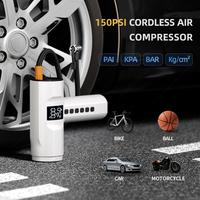 Mini compresseur d'air électrique sans fil portable pour pneus de voiture, pompe gonflable sans fil, gonfleur de pneus numérique, moniteur de pression des pneus