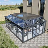 Véranda moderne en aluminium sur mesure avec verre trempé, autoportante, pour jardin résidentiel, préfabriquée, pour villa, patio, cour arrière