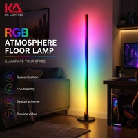 Lámpara de Pie RGBW con Control por Aplicación Inteligente, Iluminación Ambiental DIY para Sala de Juegos, Decoración de Estilo Nórdico, Moderna y Decorativa con Control Remoto Multicolor