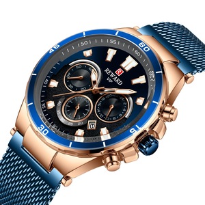 REWARD-<span class=keywords><strong>reloj</strong></span> de plata 82003 para hombre, pulsera de malla con <span class=keywords><strong>3</strong></span> <span class=keywords><strong>esferas</strong></span>, fecha automática, cronógrafo deportivo para exteriores - Product Image 5