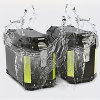 Boîte à bagages pour moto en matériau PP durable 20L+20L, coffre arrière pour moto, boîte latérale pour moto, sacoche pour moto