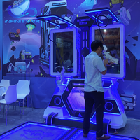VR Shooting Game Machine 2 Player Shooting Battle Simulación de realidad virtual Vr Plataforma para caminar de pie en el parque de atracciones