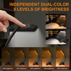 Lámpara de Lectura LED Portátil EGH, Recargable por USB, Plegable, Mini, con Clip, Luz Ámbar de 600nm, Ideal para Viajes, Interiores y Lectura de Libros, Diseño Moderno - Product Image 6