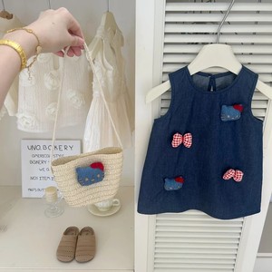 Child Star Circle Girls Denim Vest Dress Sleeveless Breathable Summer Princess Dress - Product Image 1