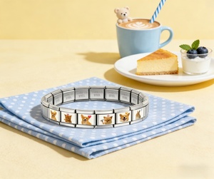 Bracelet à breloques modulaire DIY tendance, mignon, avec chats et chiens, cadeau personnalisé, photo personnalisée, bijoux commémoratifs pour couple, montre, mode, créatif - Product Image 2