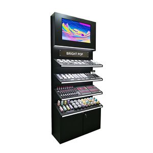 Exhibidor de Maquillaje Profesional con Pantalla, Luces LED, Gabinete con Cerradura, Vitrina de Metal para Tienda de Cosméticos - Product Image 2