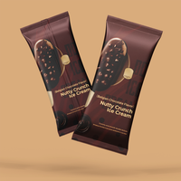 Sac en plastique mylar imprimé personnalisé pour crème glacée Popsicle Ice Pop Joint latéral arrière Pochette plate pour emballage alimentaire Joint à chaud