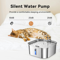Fontaine à eau pour animaux de compagnie ultra-silencieuse 14L, double flux d'eau, système de filtration multicouche, distributeur automatique d'eau et de nourriture pour animaux