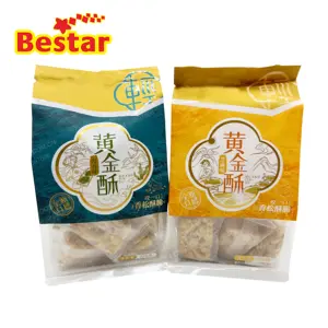 Dourada pastelaria chinesa biscoito individual saco algas sabor crocante doce biscoito com gergelim sachima