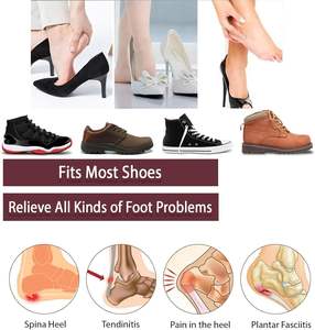 4 Pcs Coussinets de talon en gel pour le sport Support en <span class=keywords><strong>silicone</strong></span> confortable pour la fasciite plantaire Éperon osseux <span class=keywords><strong>Tendinite</strong></span> d'Achille Talon arrière lavable - Product Image 6
