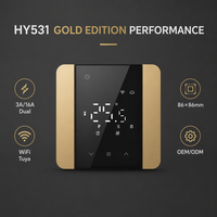 HY531 Modern Smart Life Asistente de Google Termostato montado en la pared Bloqueo para niños Comunicación WiFi para calentar PC 90V-240V